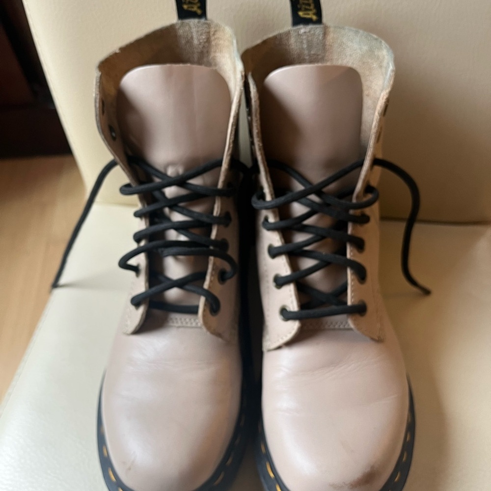 Dr. Martens Light Tan Boots with Black Laces